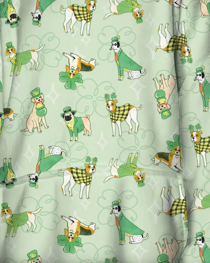 St. Patrick's Day Puppies Wearable Bamboo Blanket Hoodie