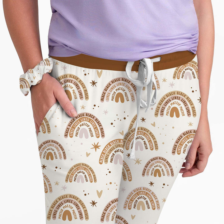 Back Lives Matter Rainbow Bamboo Women Pajama Set