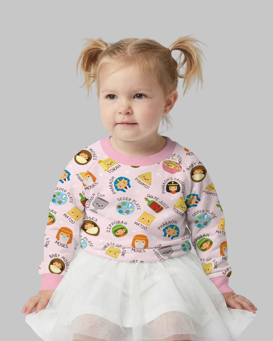 Cute Passover Characters Bamboo Crewneck Sweatshirt