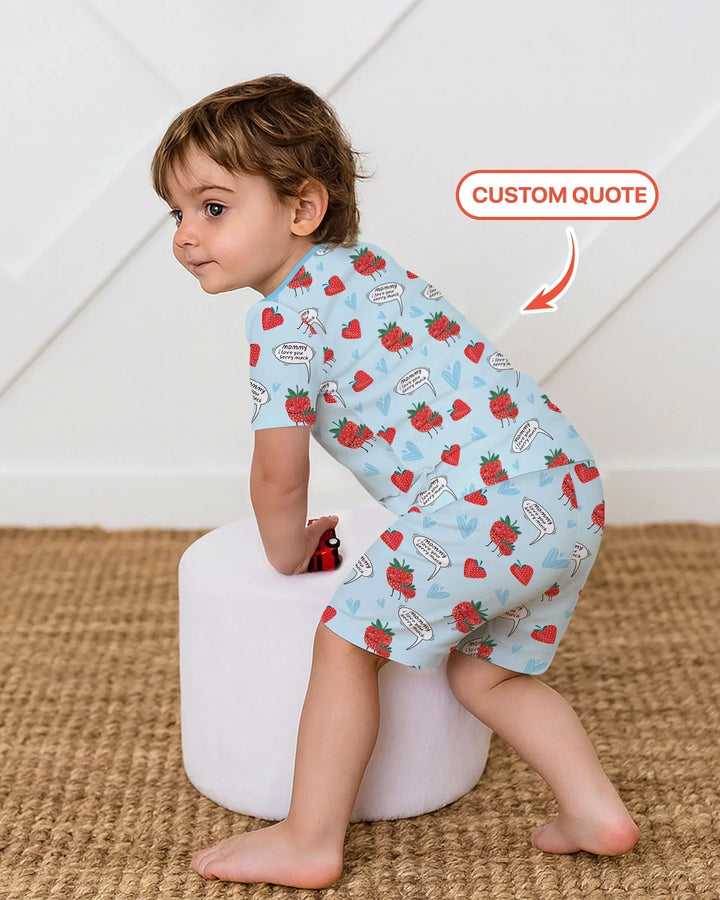 I love you berry much Bamboo Two Piece Short Sleeve Shorts Pajama Set