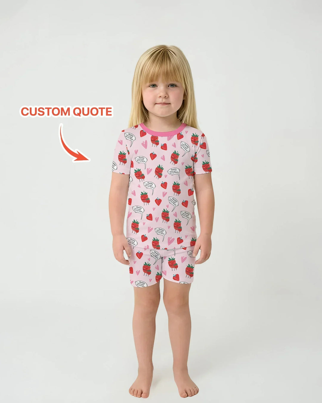 I love you berry much Bamboo Two Piece Short Sleeve Shorts Pajama Set