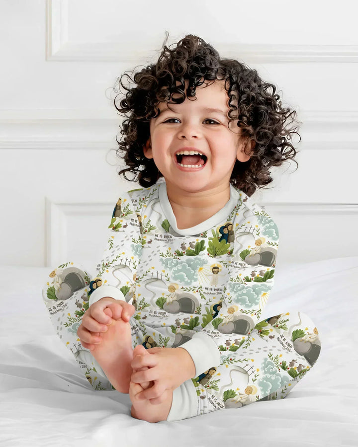 He Is Risen Bamboo Two Piece Long Sleeve Pajama Set