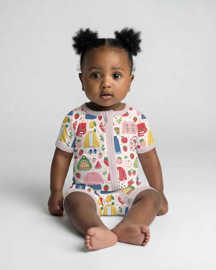 Strawberry School Style Bamboo Shorty Zippy