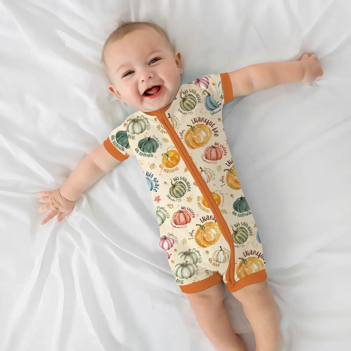 Christian Thanksgiving Shorty Zippy , Christian Thanksgiving Shorty Zippy - 0-3M / Chocolate Brown