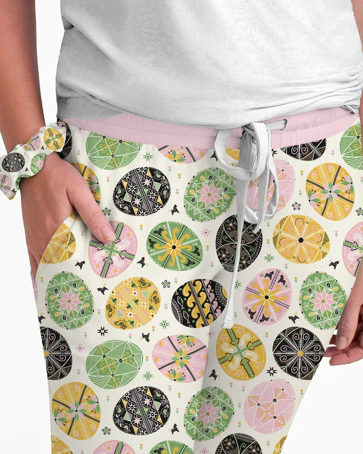 Pysanky Eggs Family Matching Bamboo Women Pajama Set