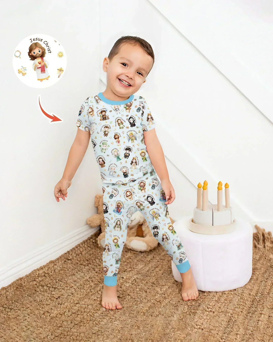 Little Saints Bamboo Two Piece Short Sleeve Pajama Set