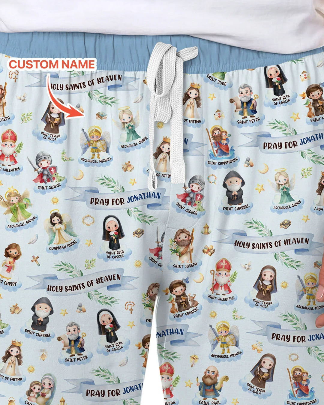 Holy Saints of Heaven Custom Name Bamboo Men's Pajama Set