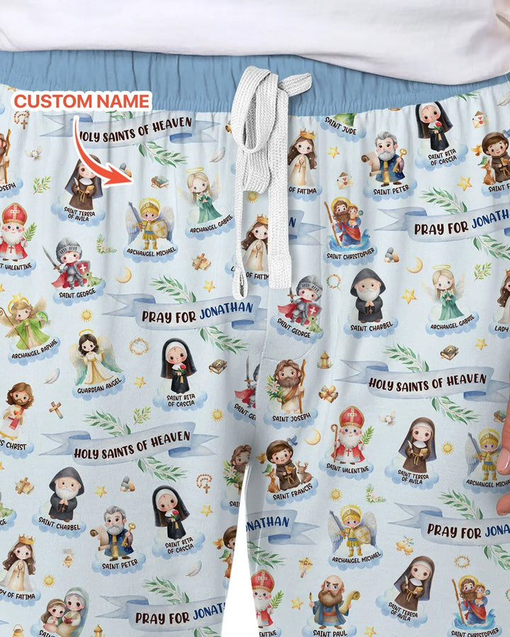Holy Saints of Heaven Custom Name Bamboo Men's Pajama Set