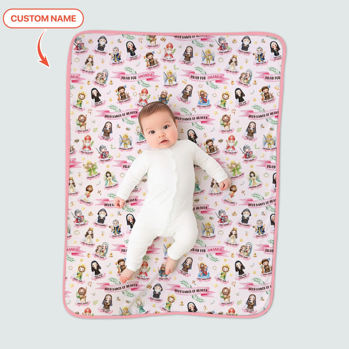 Holy Saints of Heaven Custom Name Bamboo Blanket