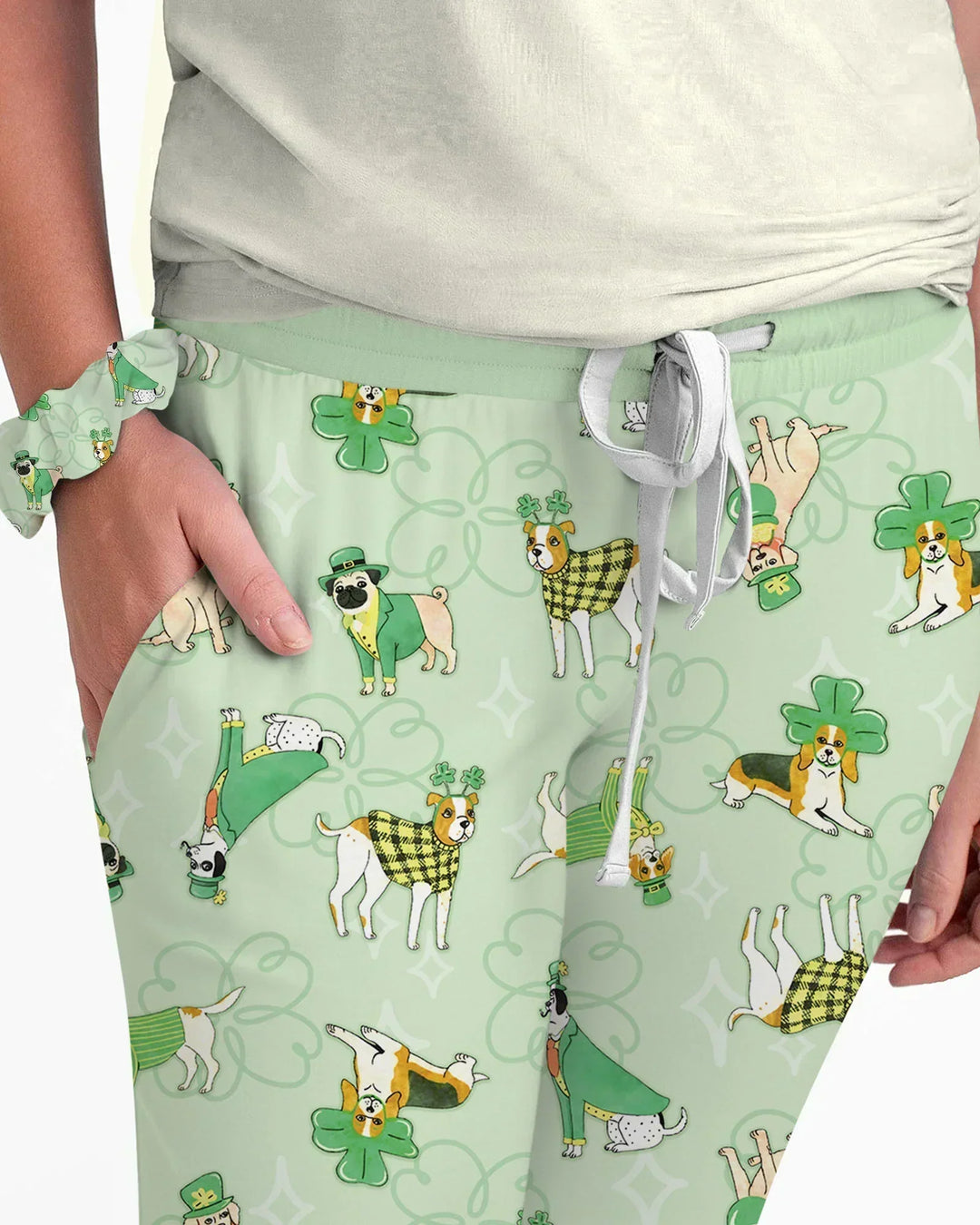 St. Patrick's Day Puppies Bamboo Women Pajama Set