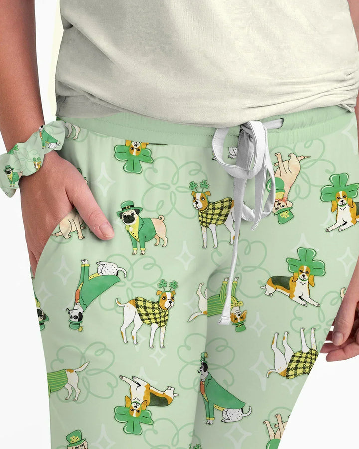 St. Patrick's Day Puppies Bamboo Women Pajama Set