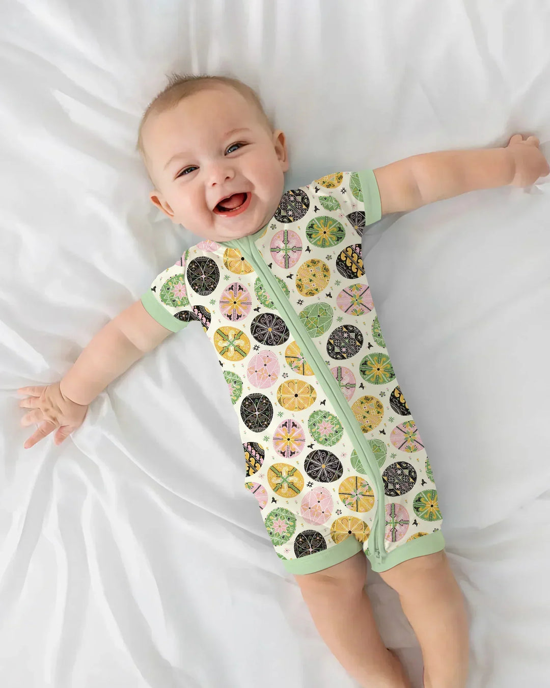 Pysanky Eggs Family Matching Bamboo Shorty Zippy