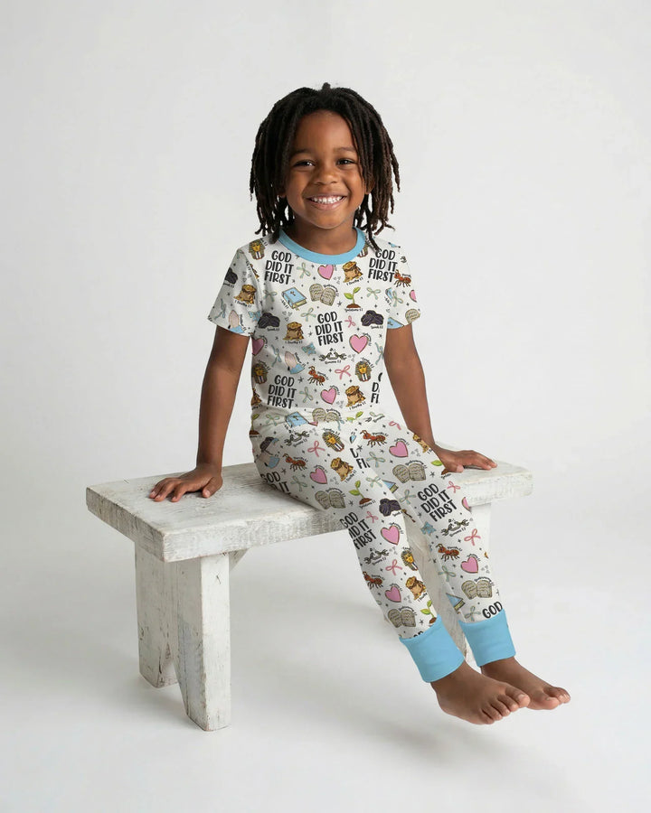God Did It First Bamboo Two Piece Short Sleeve Pajama Set