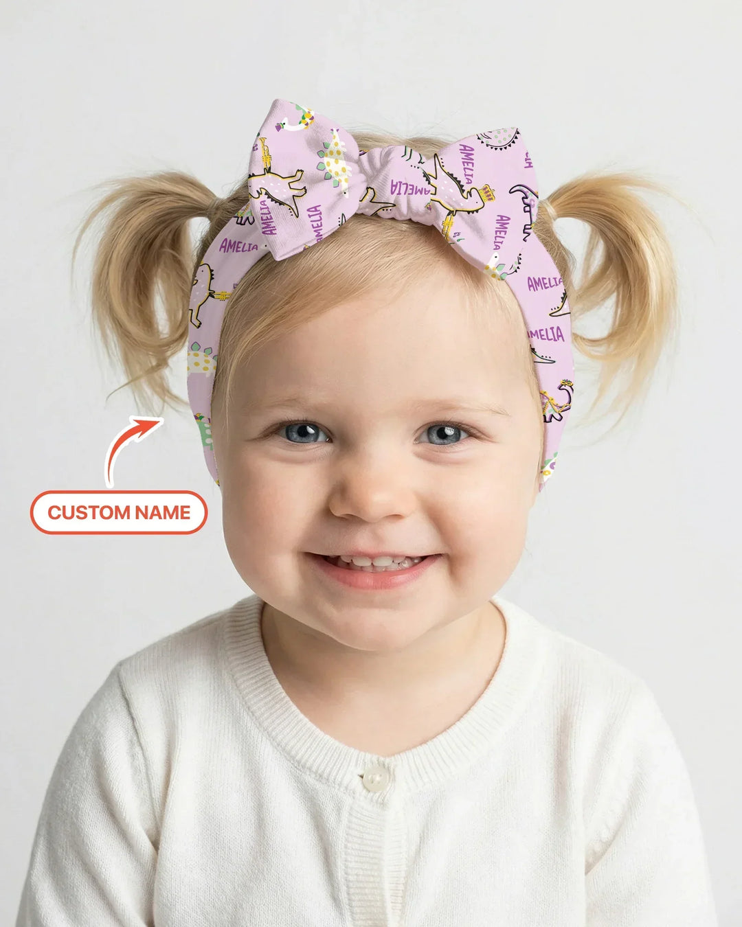 Custom Name Mardi Gras Saurus Headband