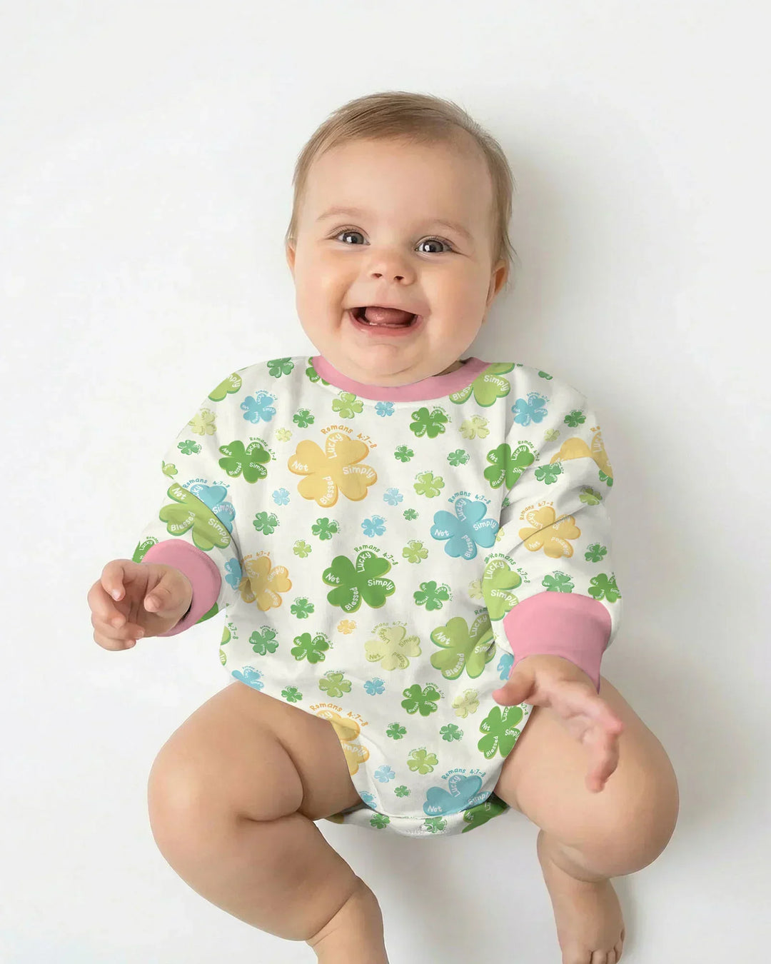 Shamrocks Print St. Patrick's Day Bamboo Bubble Romper
