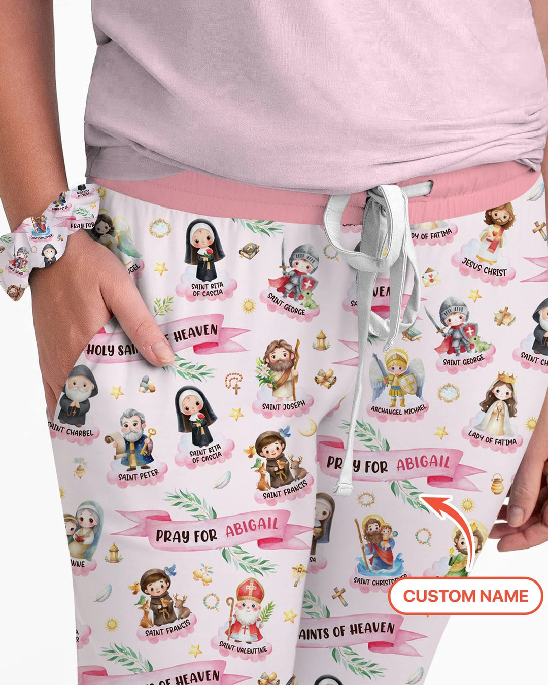 Holy Saints of Heaven Custom Name Bamboo Women Pajama Set