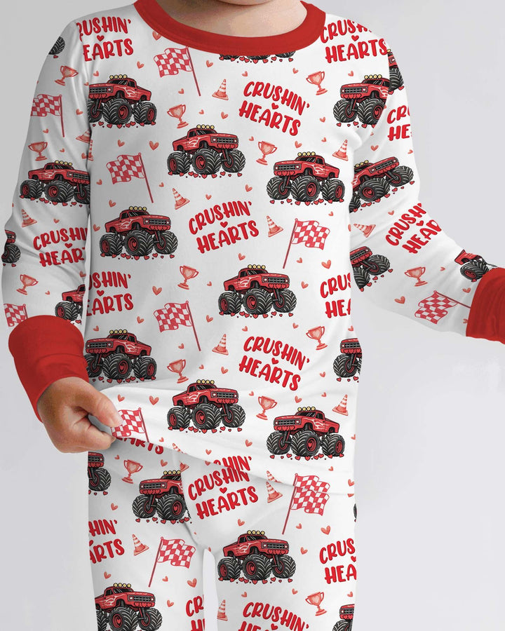 Crushin Hearts Bamboo Two Piece Long Sleeve Pajama Set