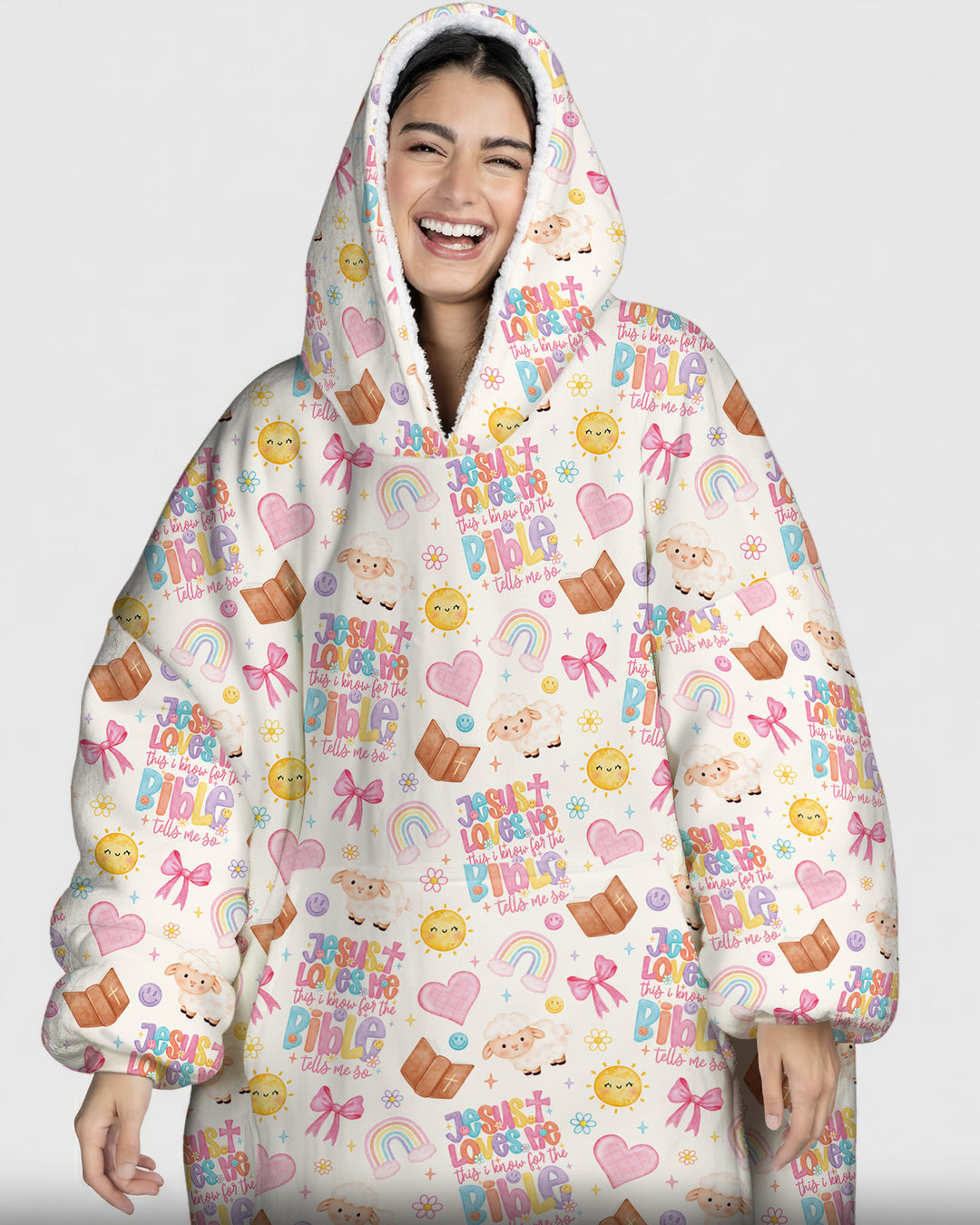 Jesus Loves Me This I Know Bamboo Blanket Hoodie