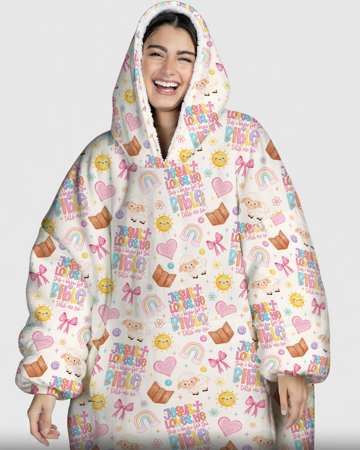 Jesus Loves Me This I Know Bamboo Blanket Hoodie