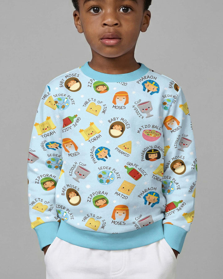 Cute Passover Characters Bamboo Crewneck Sweatshirt