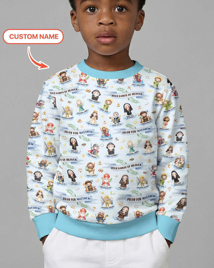Holy Saints of Heaven Custom Name Bamboo Crewneck Sweatshirt