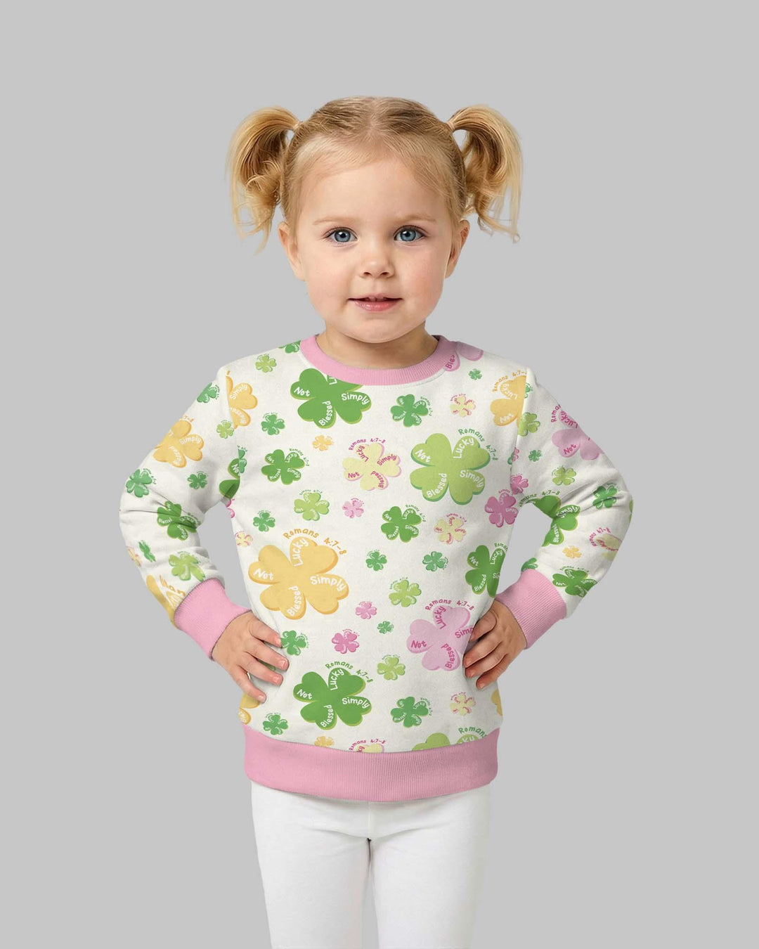 Shamrocks Print St. Patrick's Day Bamboo Crewneck Sweatshirt