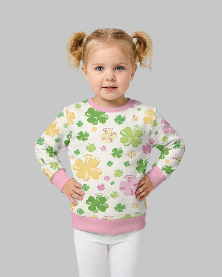 Shamrocks Print St. Patrick's Day Bamboo Crewneck Sweatshirt