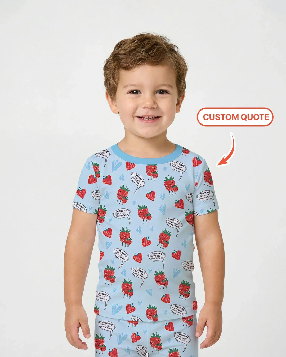I love you berry much Bamboo Two Piece Short Sleeve Pajama Set