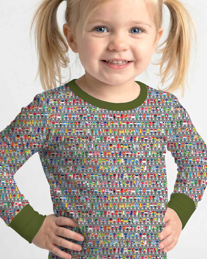 Around The World Bamboo Two Piece Long Sleeve Pajama Set