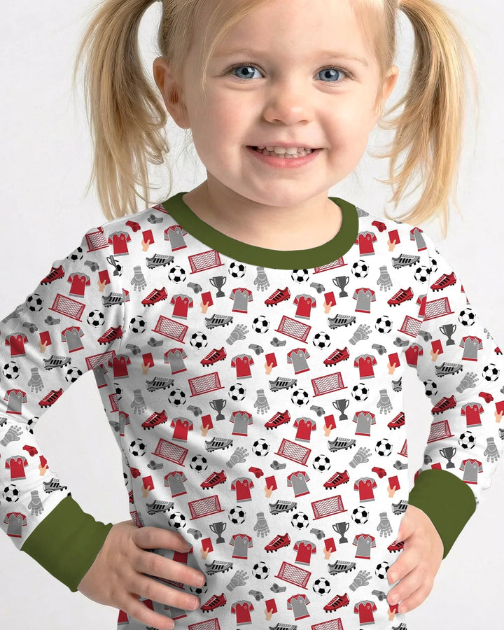 Soccer Gear Bamboo Two Piece Long Sleeve Pajama Set