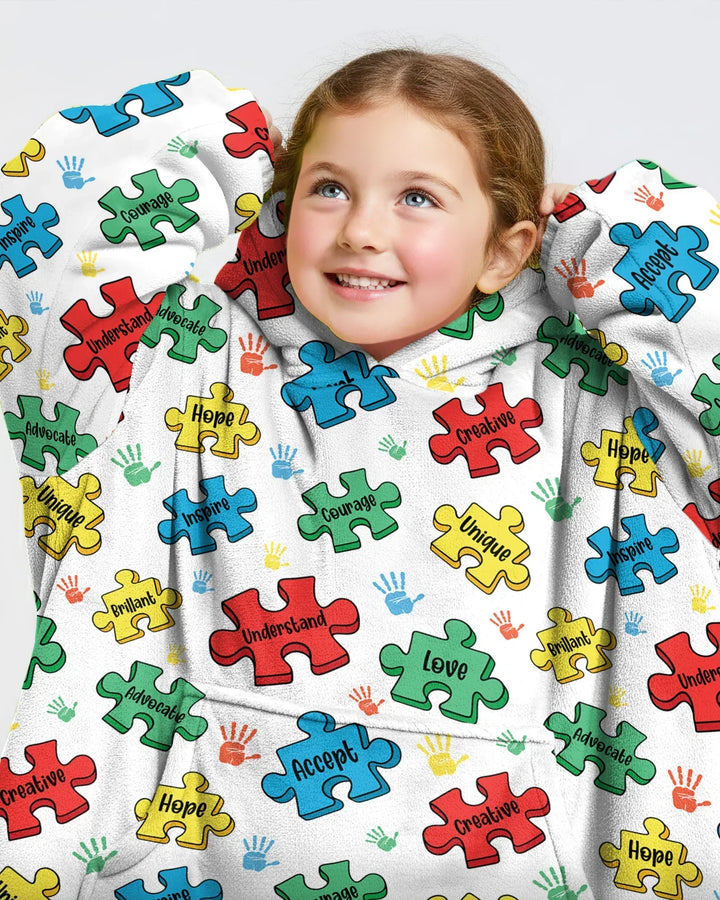 Puzzle You Are Wearable Bamboo Blanket Hoodie