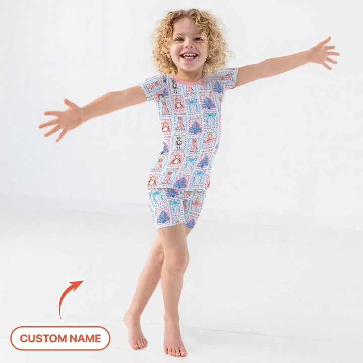 Custom Name Nutcracker Wonderland Bamboo Two Piece Short Sleeve Shorts Pajama Set