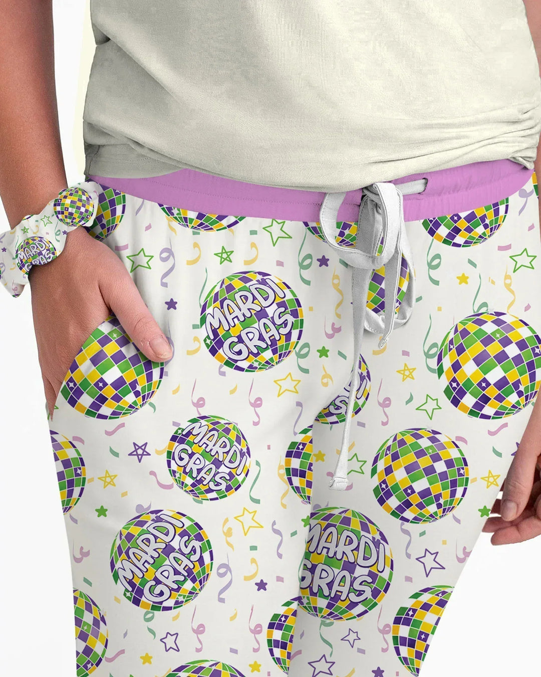 Mardi Gras Disco Ball Bamboo Women Pajama Set