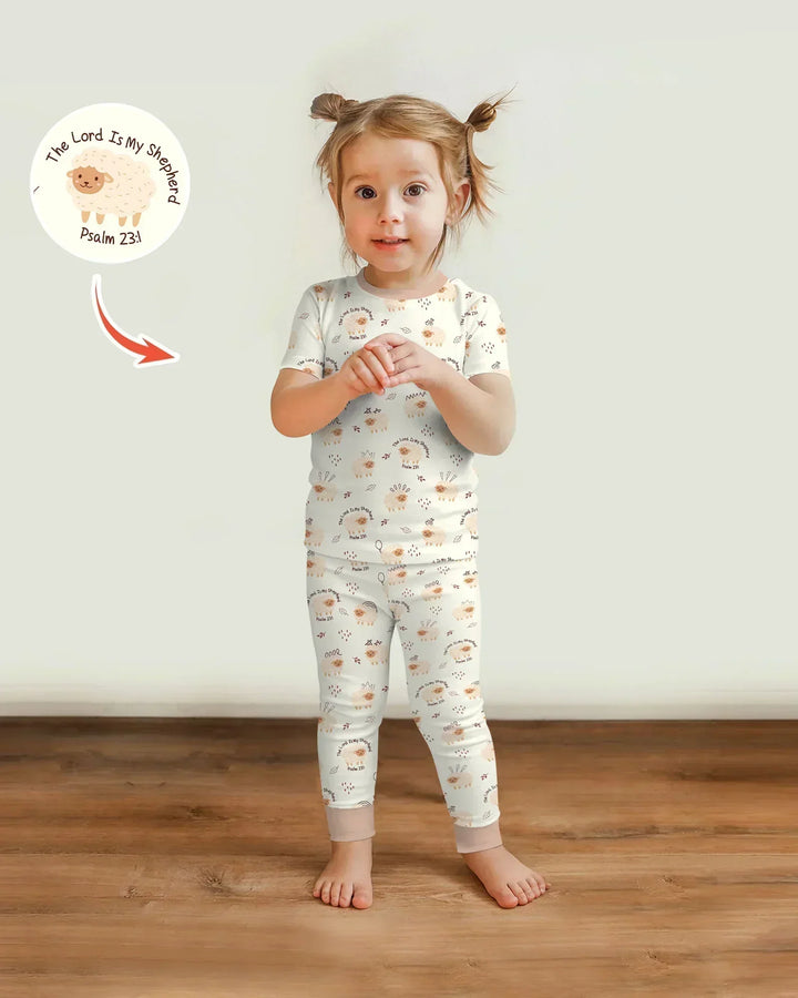 The Lord Is My Shepherd Baby Bamboo Two Piece Short Sleeve Pajama Set