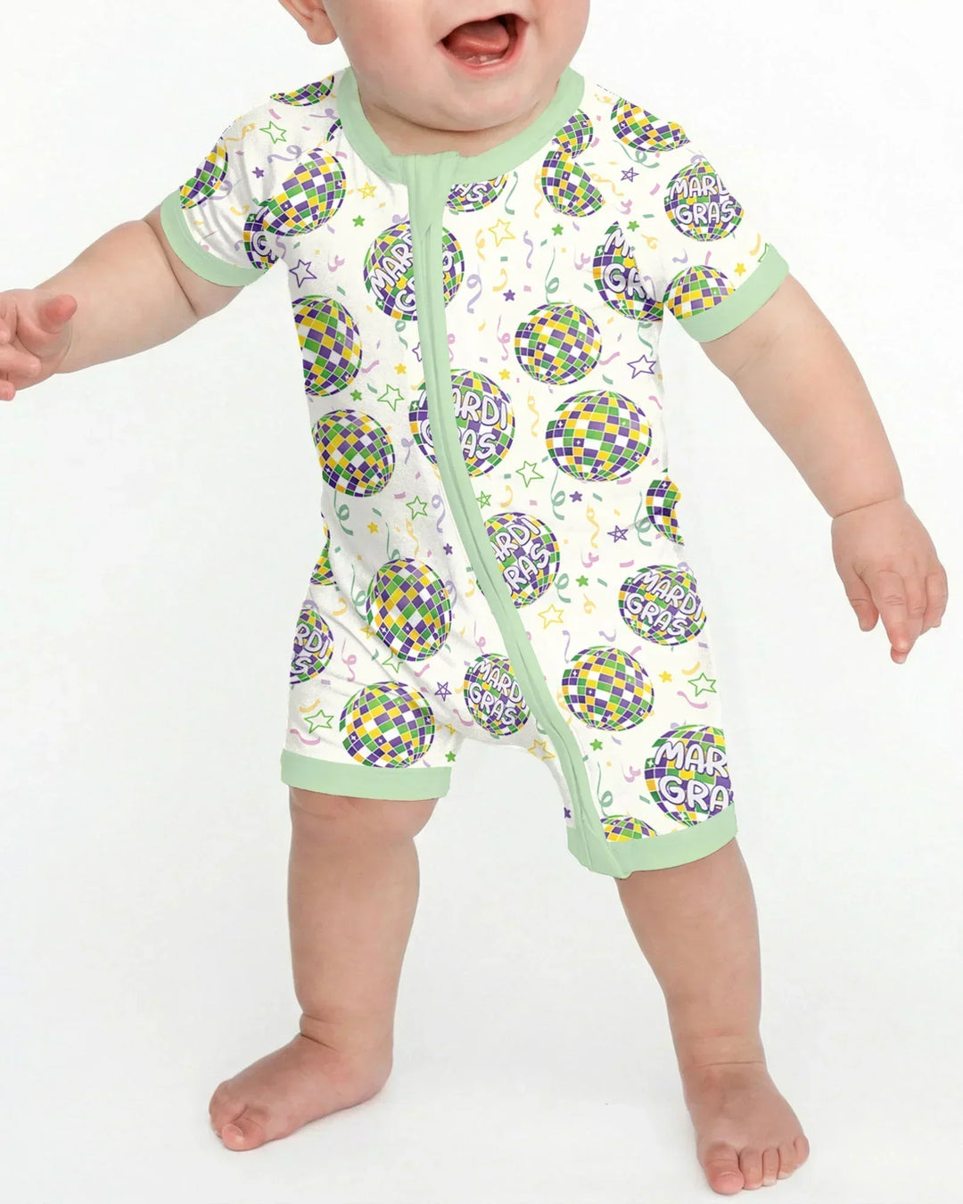 Mardi Gras Disco Ball Bamboo Shorty Zippy