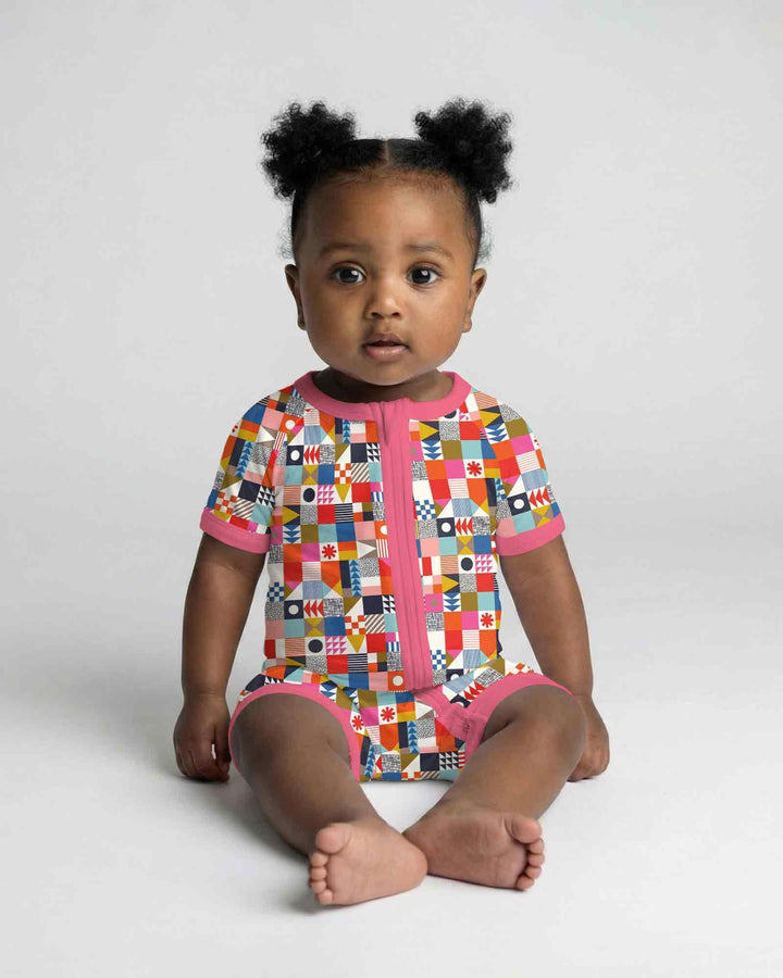 Playful Shapes Bamboo Shorty Zippy
