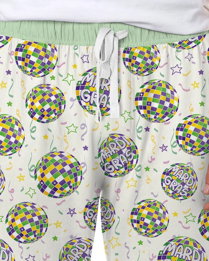 Mardi Gras Disco Ball Bamboo Men's Pajama Set
