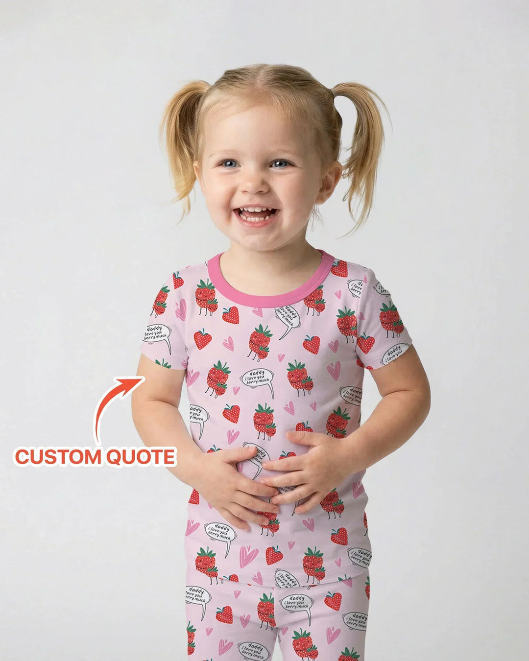 I love you berry much Bamboo Two Piece Short Sleeve Pajama Set
