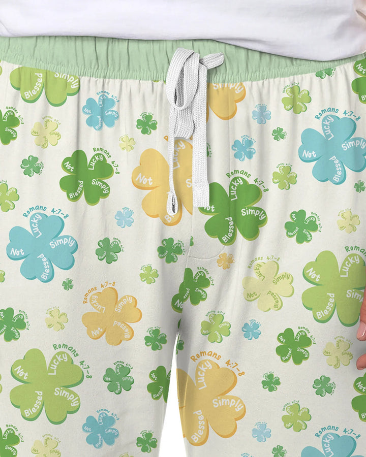 Shamrocks Print St. Patrick's Day Bamboo Men's Pajama Set