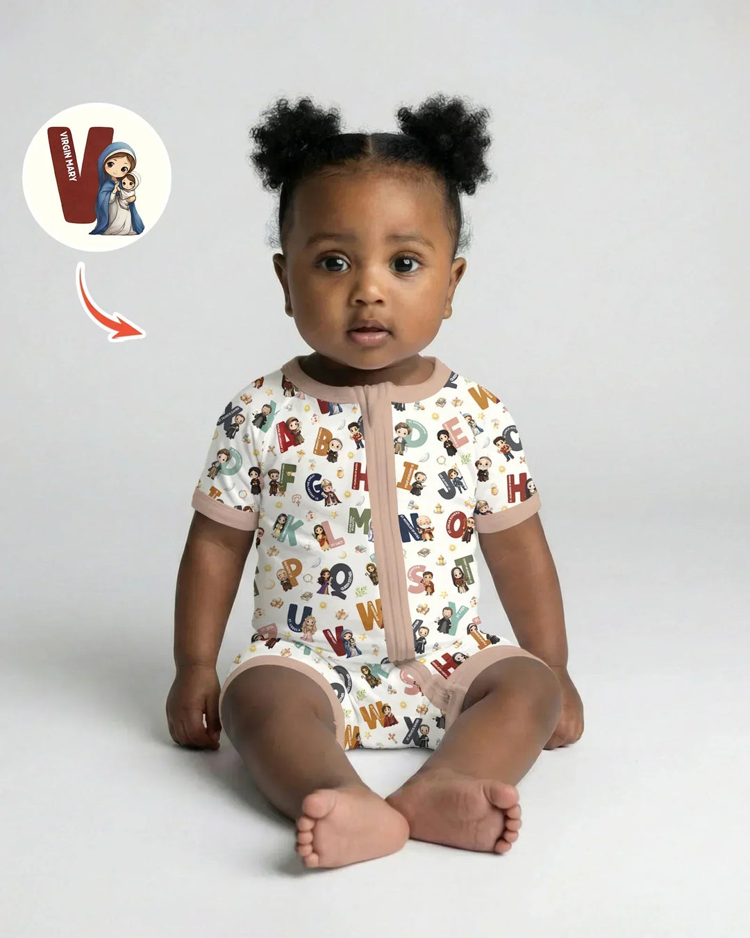 Catholic Saint ABCs Bamboo Shorty Zippy