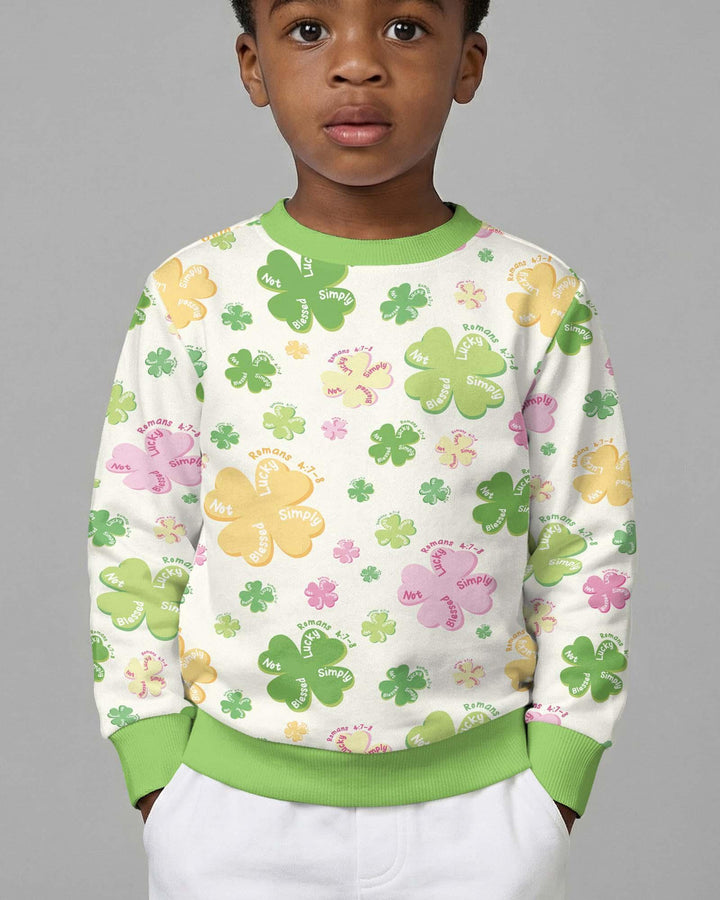 Shamrocks Print St. Patrick's Day Bamboo Crewneck Sweatshirt