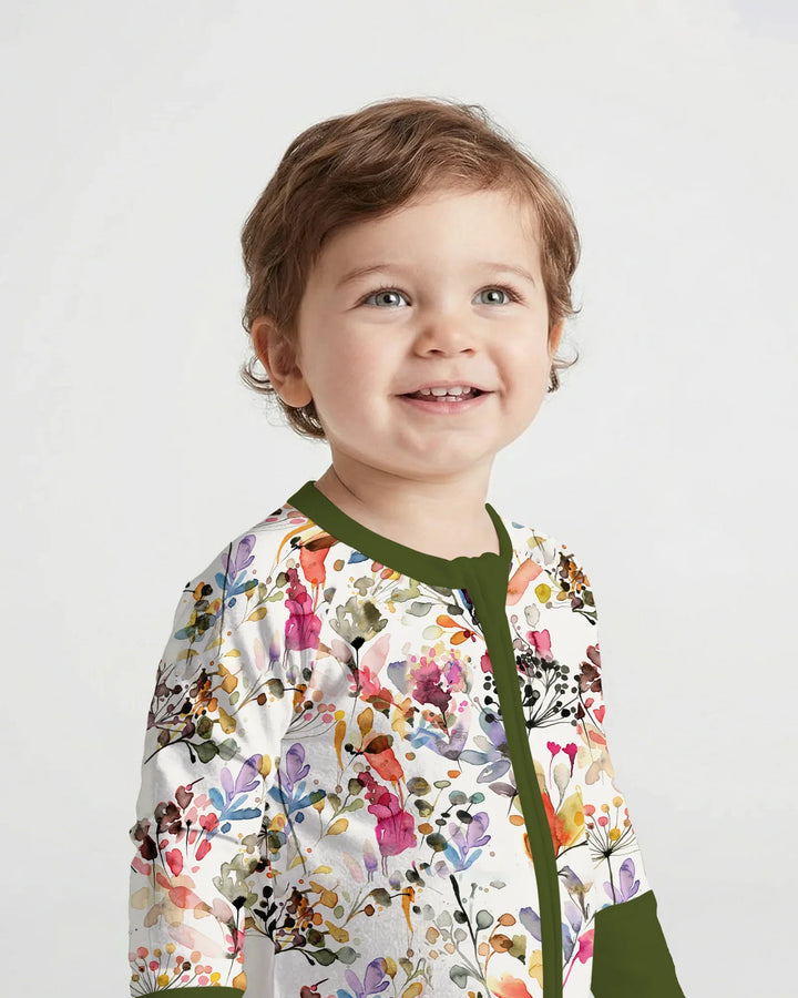 Wildflower Watercolor Garden Bamboo Convertible Zippy