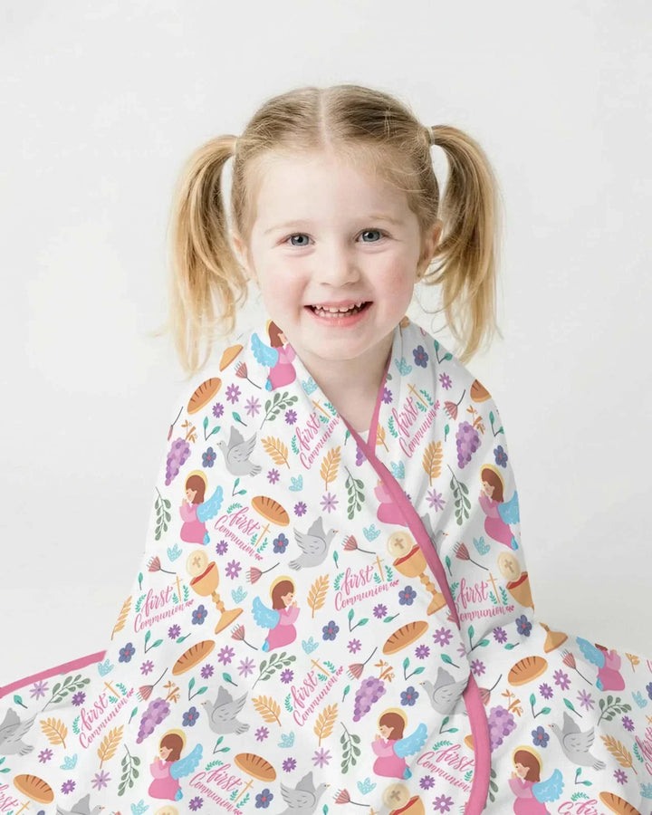 First Communion Bamboo Blanket