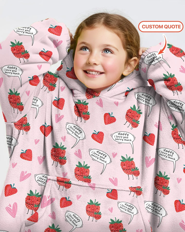 I love you berry much Bamboo Blanket Hoodie