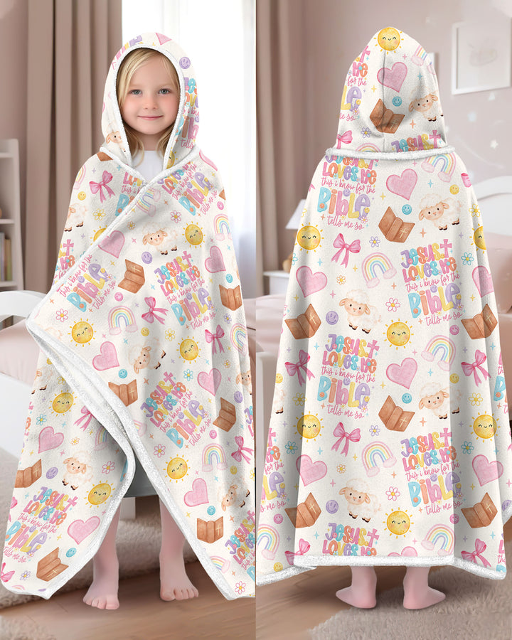 Jesus Loves Me This I Know Bamboo Wearable Hooded Blanket