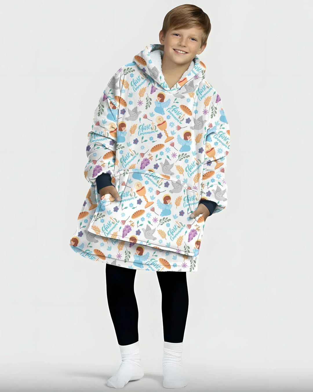 First Communion Wearable Bamboo Blanket Hoodie