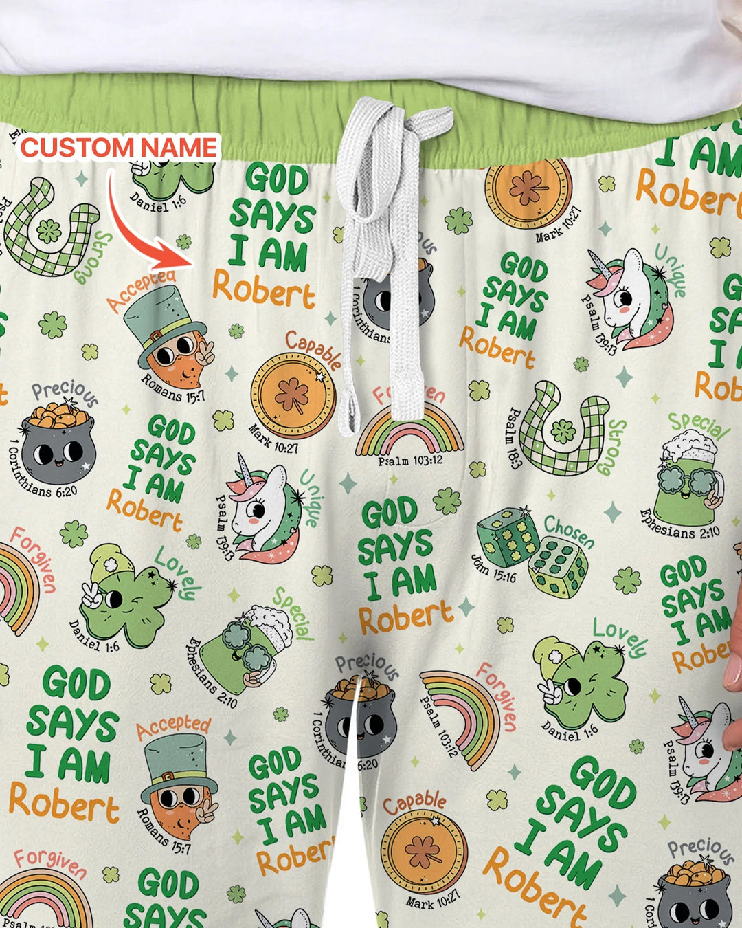Personalized God Says I Am St. Patrick's Day Family Matching Bamboo Men's Pajama Set