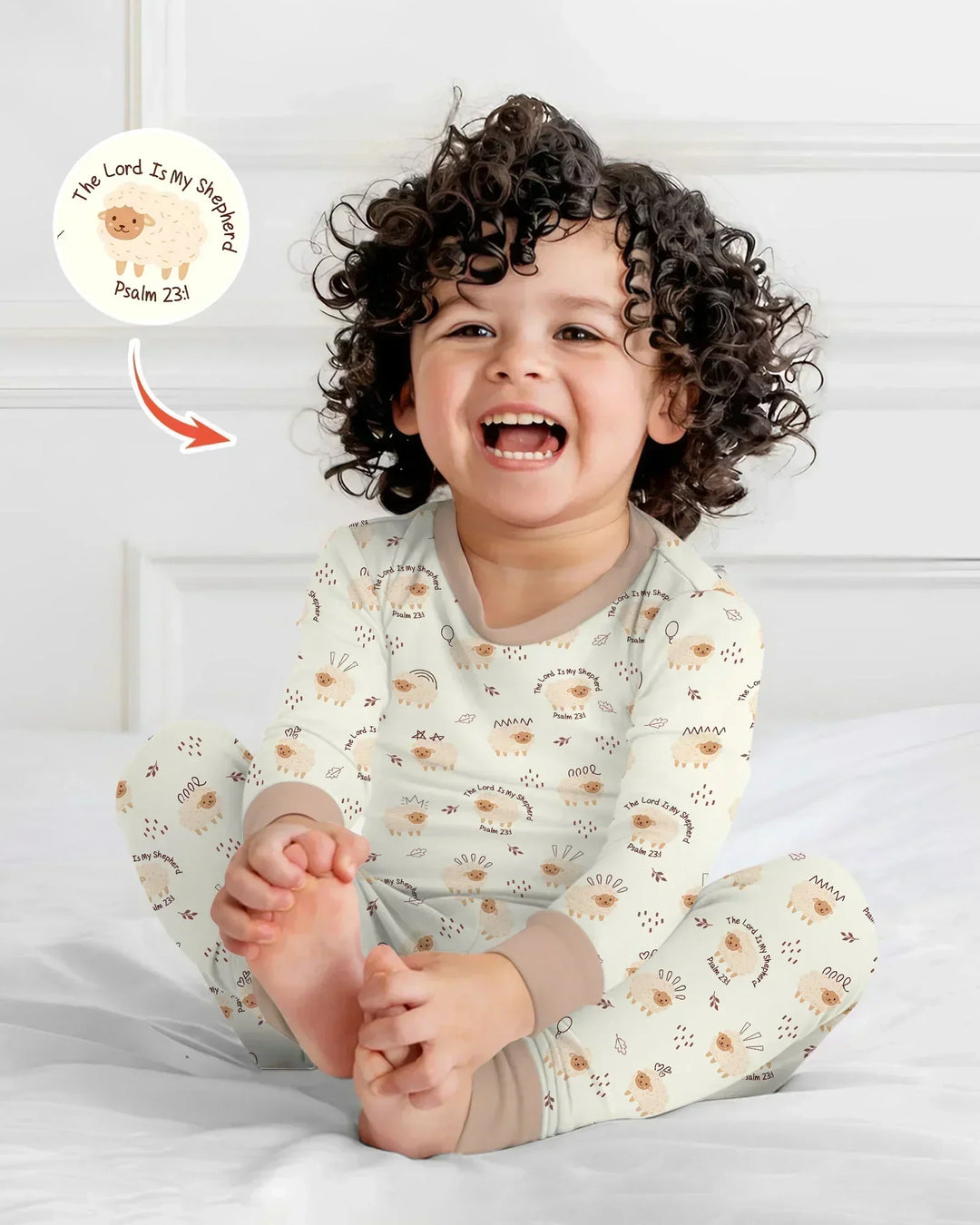 The Lord Is My Shepherd Baby Bamboo Two Piece Long Sleeve Pajama Set