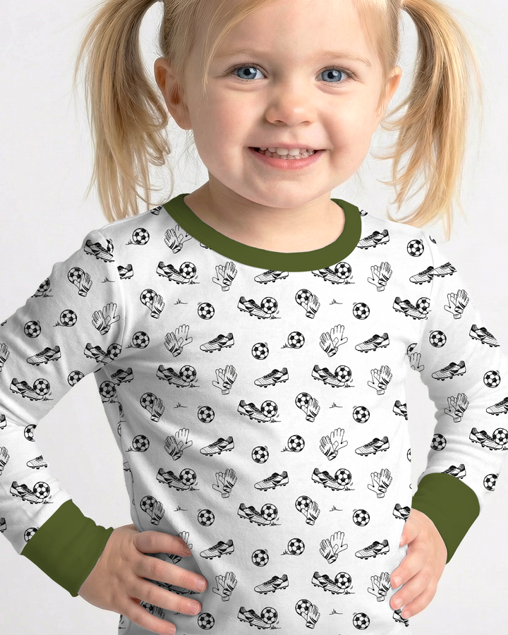 Future Soccer Champion Bamboo Two Piece Long Sleeve Pajama Set