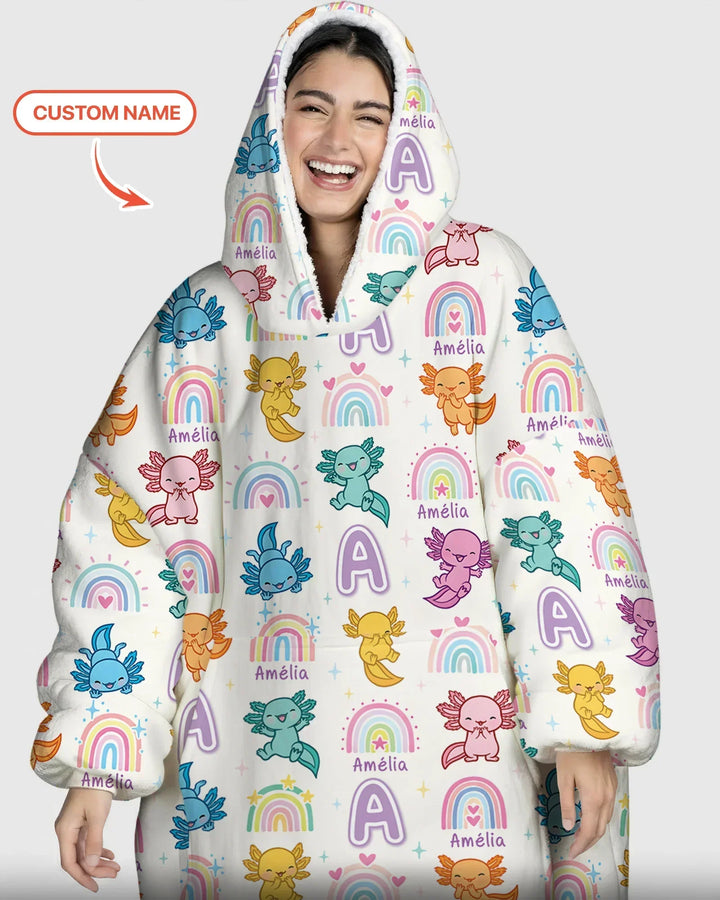 Axololt Custom Name Bamboo Blanket Hoodie